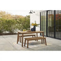 Signature Design by Ashley Janiyah Light Brown 3-Piece Outdoor Dining Package - 59W x 32D x 30H