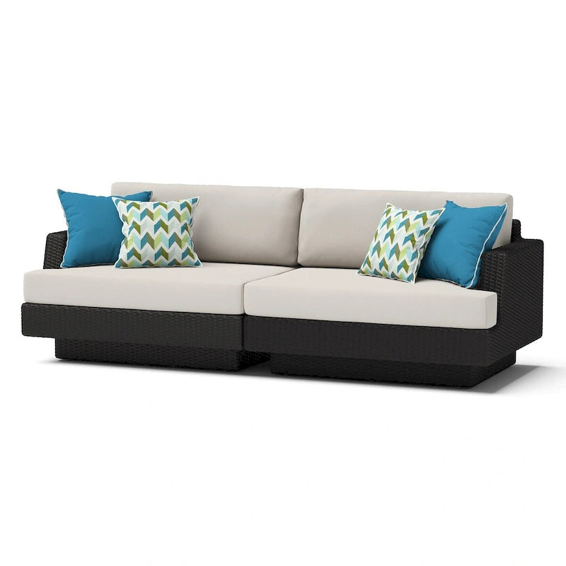 Ensemble de salon de jardin Portofino Comfort 8 pièces Sunbrella avec foyer intégré