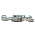 Ensemble de salon de jardin Portofino Comfort 8 pièces Sunbrella avec foyer intégré