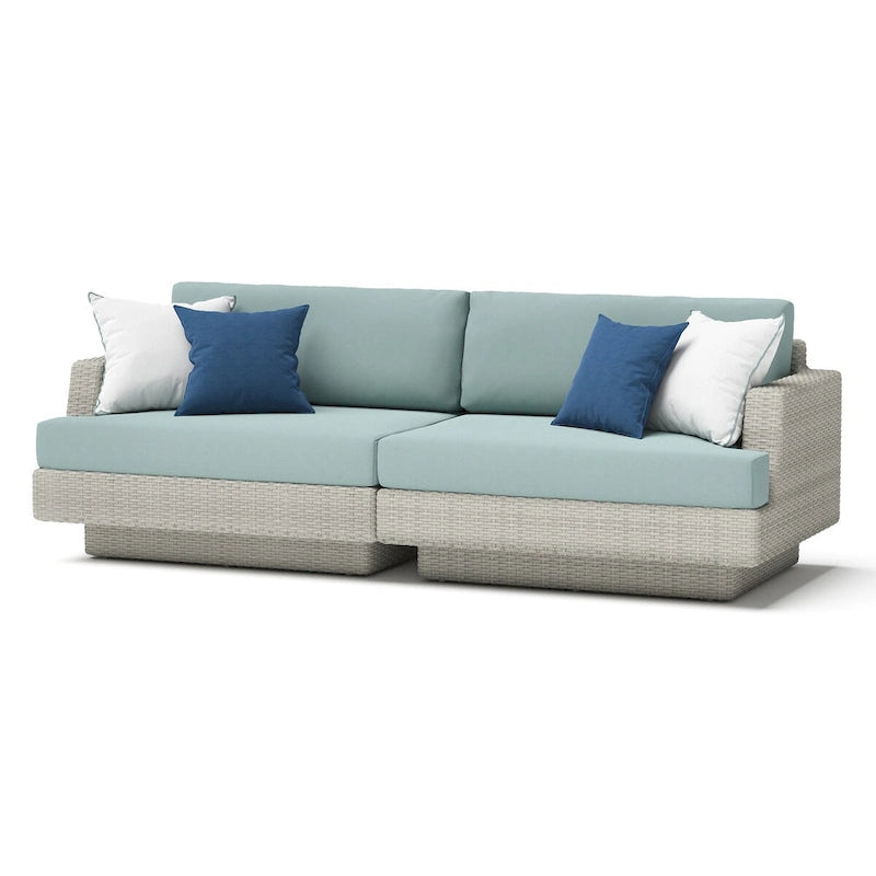 Ensemble de salon de jardin Portofino Comfort 8 pièces Sunbrella avec foyer intégré