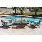 Ensemble de salon de jardin Vaughn Sunsharp 5 pièces - Bleu Bliss