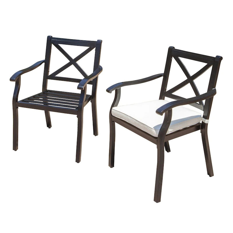 Outdoor Aluminum Dining Chairs Set Of 2
