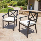 Ensemble de 2 chaises de salle à manger d'extérieur en aluminium