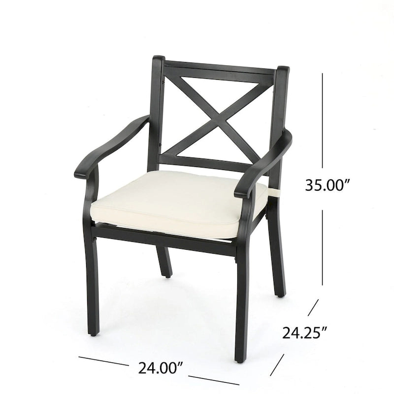 Ensemble de 2 chaises de salle à manger d'extérieur en aluminium