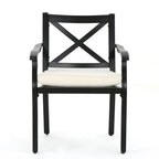 Ensemble de 2 chaises de salle à manger d'extérieur en aluminium