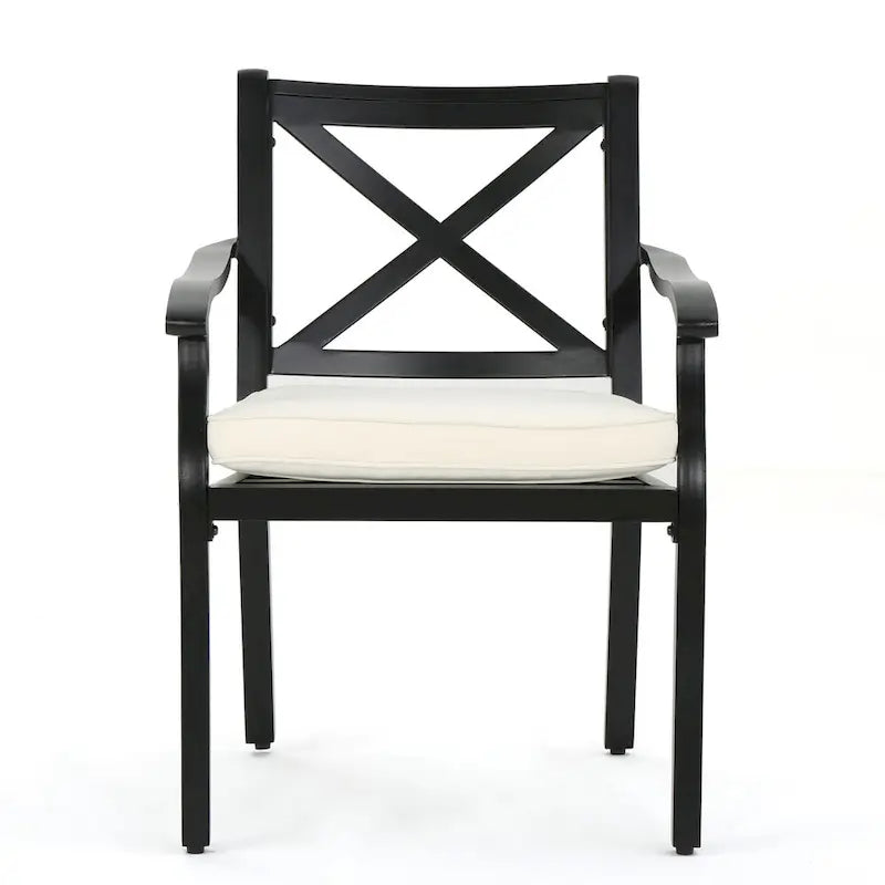 Ensemble de 2 chaises de salle à manger d'extérieur en aluminium