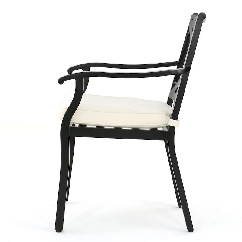 Ensemble de 2 chaises de salle à manger d'extérieur en aluminium