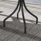 Table d'appoint d'extérieur, table basse ronde de patio avec structure en acier et plateau à lattes