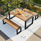 Table de salle à manger d'extérieur 3 pièces