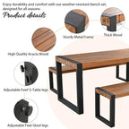 Table de salle à manger d'extérieur 3 pièces
