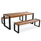 Table de salle à manger d'extérieur 3 pièces