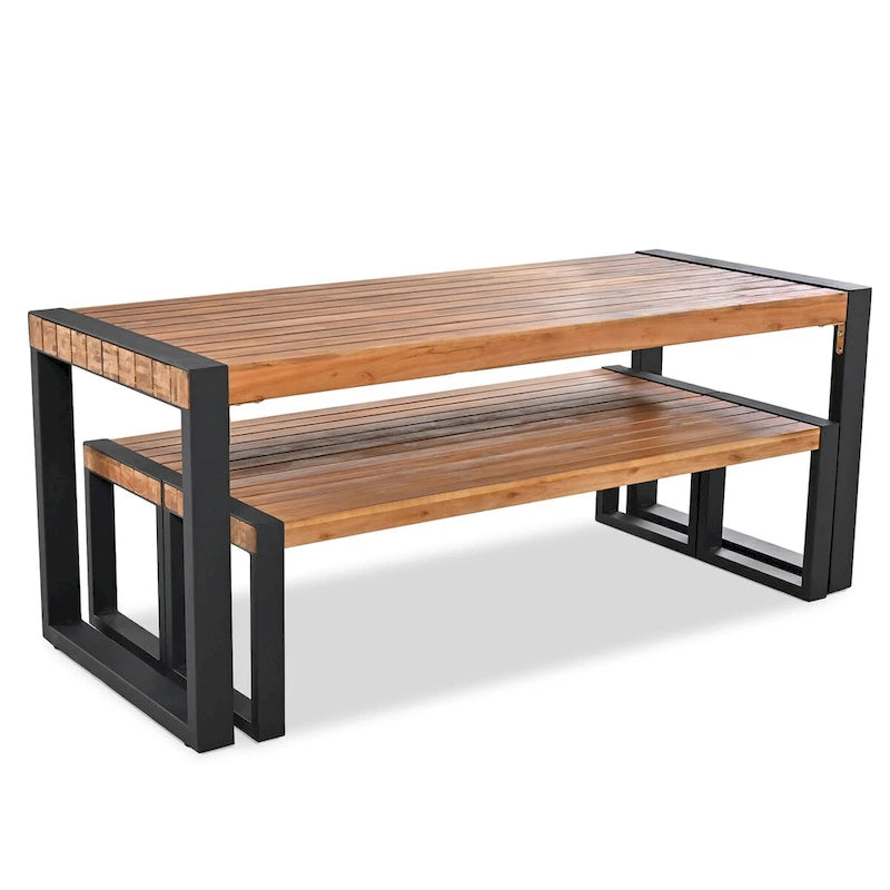 Table de salle à manger d'extérieur 3 pièces