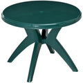 Table de patio ronde en plastique de 92 cm de diamètre avec trou pour parasol, table de bistrot d'extérieur, idéale pour un bar, un jardin, une cour, une piscine ou tout autre espace extérieur.