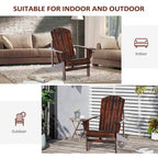 Fauteuil Adirondack en bois, chaise de jardin avec porte-gobelet, mobilier de jardin résistant aux intempéries, style lounge classique