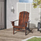Fauteuil Adirondack en bois, chaise de jardin avec porte-gobelet, mobilier de jardin résistant aux intempéries, style lounge classique