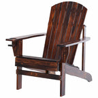 Fauteuil Adirondack en bois, chaise de jardin avec porte-gobelet, mobilier de jardin résistant aux intempéries, style lounge classique