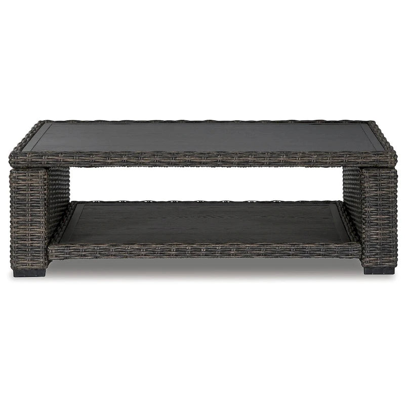 Table basse d'extérieur marron Lane, Signature Design by Ashley Grasson, avec 2 tables d'appoint