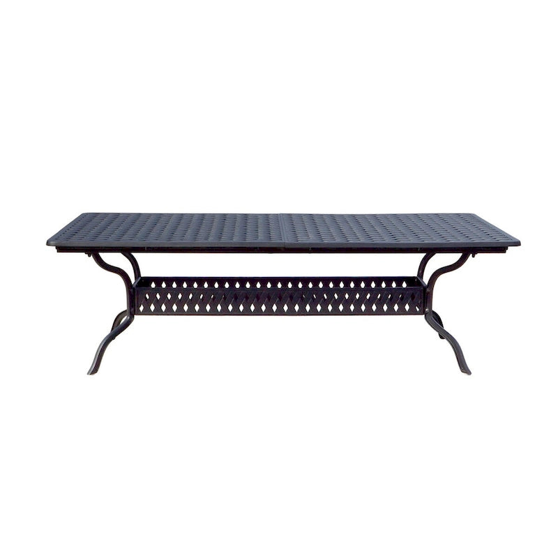 Ensemble de salle à manger d'extérieur Ten Star 11 pièces (avec 2 fauteuils pivotants à bascule) avec coussins et table extensible rectangulaire 42 x 92/42 x 120