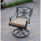 Ensemble de salle à manger d'extérieur Ten Star 11 pièces (avec 2 fauteuils pivotants à bascule) avec coussins et table extensible rectangulaire 42 x 92/42 x 120