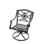 Ensemble de salle à manger d'extérieur Ten Star 11 pièces (avec 2 fauteuils pivotants à bascule) avec coussins et table extensible rectangulaire 42 x 92/42 x 120