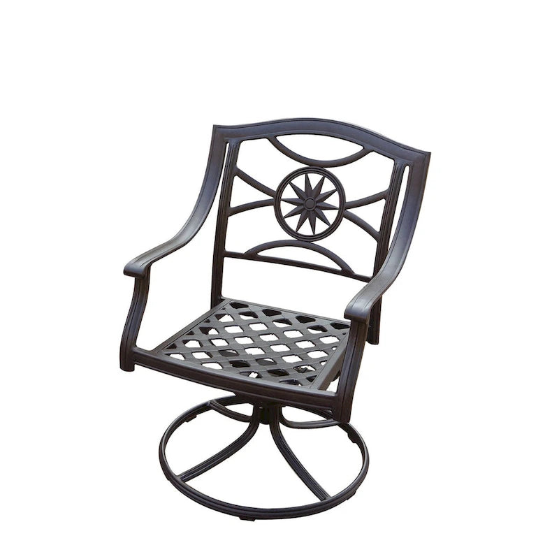 Ensemble de salle à manger d'extérieur Ten Star 11 pièces (avec 2 fauteuils pivotants à bascule) avec coussins et table extensible rectangulaire 42 x 92/42 x 120