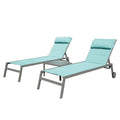 Ensemble de 3 chaises longues d'extérieur pour patio