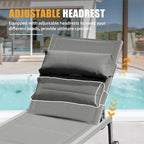 Ensemble de 3 chaises longues d'extérieur pour patio