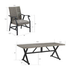 Ensemble de salle à manger d'extérieur en osier avec chaises et table