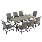 Ensemble de salle à manger d'extérieur en osier avec chaises et table