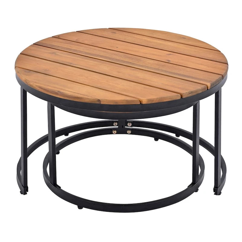 Ensemble de canapés d'angle d'extérieur en bois d'acacia gris