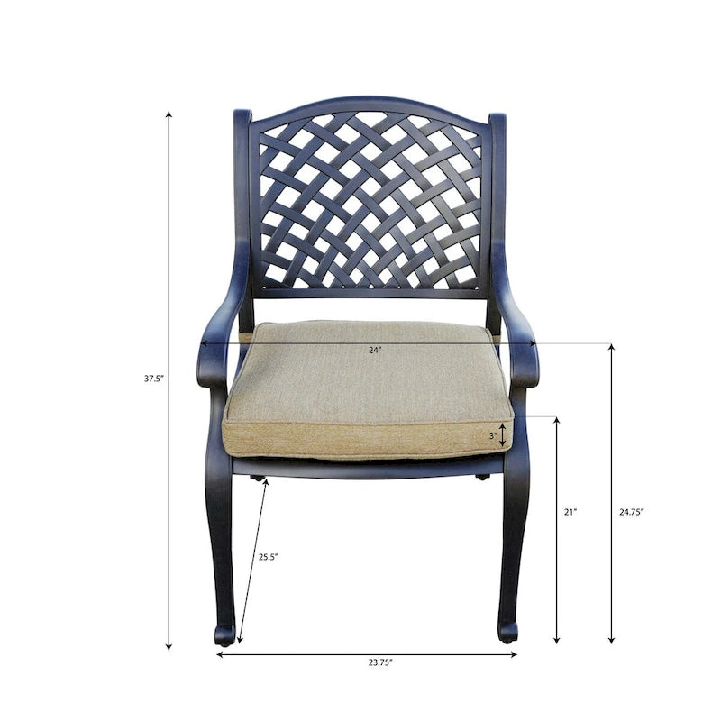Ensemble de salle à manger d'extérieur Nassau 11 pièces avec coussins sésame et table de salle à manger rectangulaire extensible 42 x 92 / 42 x 120