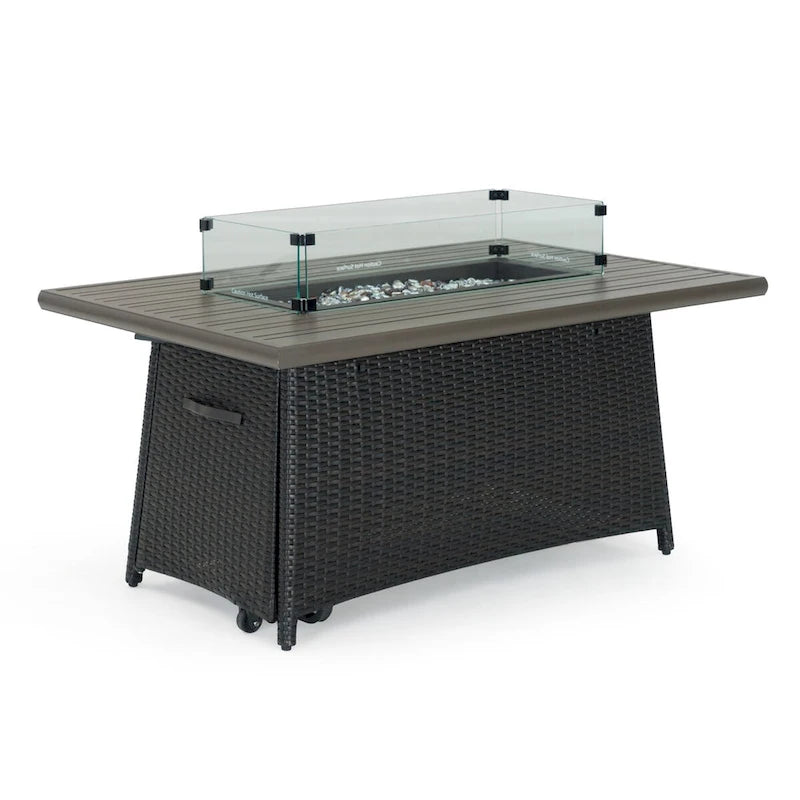 Ensemble de jardin Portofino Casual 13 pièces Sunbrella avec foyer intégré