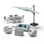 Ensemble de jardin Portofino Casual 13 pièces Sunbrella avec foyer intégré