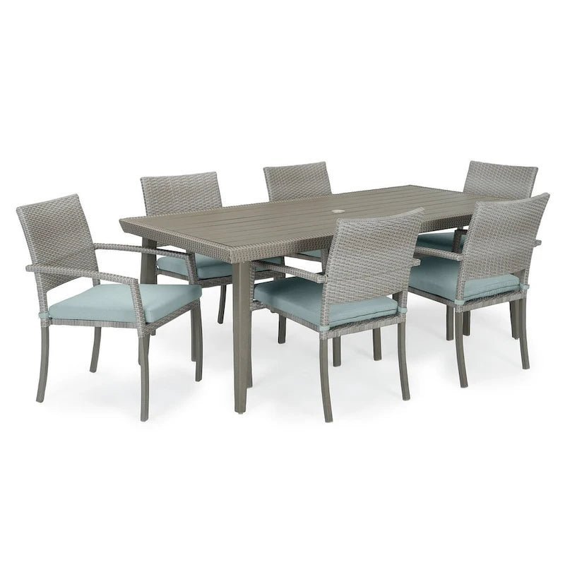 Ensemble de jardin Portofino Casual 13 pièces Sunbrella avec foyer intégré