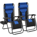 Yaheetech Lot de 2 chaises longues de camping rembourrées de 66 cm (26 pouces) avec accoudoirs et oreiller