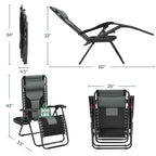 Yaheetech Lot de 2 chaises longues de camping rembourrées de 66 cm (26 pouces) avec accoudoirs et oreiller