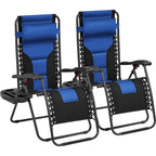 Yaheetech Lot de 2 chaises longues de camping rembourrées de 66 cm (26 pouces) avec accoudoirs et oreiller