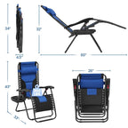 Yaheetech Lot de 2 chaises longues de camping rembourrées de 66 cm (26 pouces) avec accoudoirs et oreiller