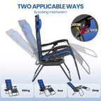 Yaheetech Lot de 2 chaises longues de camping rembourrées de 66 cm (26 pouces) avec accoudoirs et oreiller