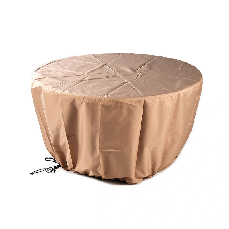 Ensemble table de feu ronde d'extérieur en aluminium de 112 cm (44 po) avec quatre fauteuils à bascule pivotants profonds et accessoires