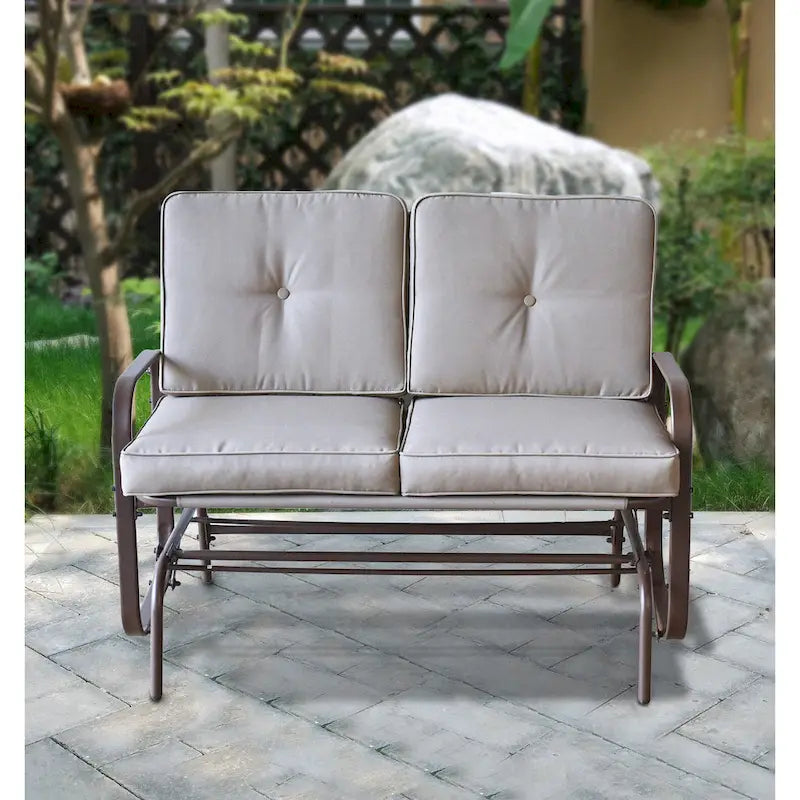 Fauteuil à bascule d'extérieur Tolentino 2 places marron