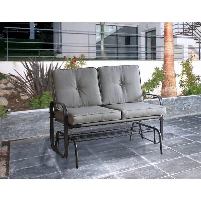 Fauteuil à bascule d'extérieur Tolentino 2 places marron