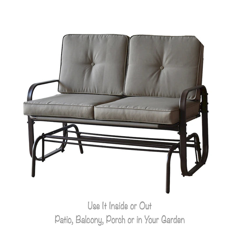 Fauteuil à bascule d'extérieur Tolentino 2 places marron