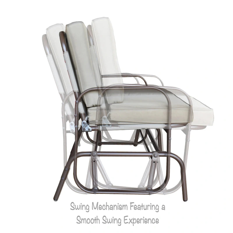 Fauteuil à bascule d'extérieur Tolentino 2 places marron