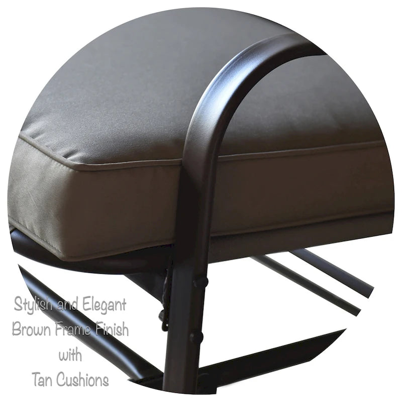 Fauteuil à bascule d'extérieur Tolentino 2 places marron