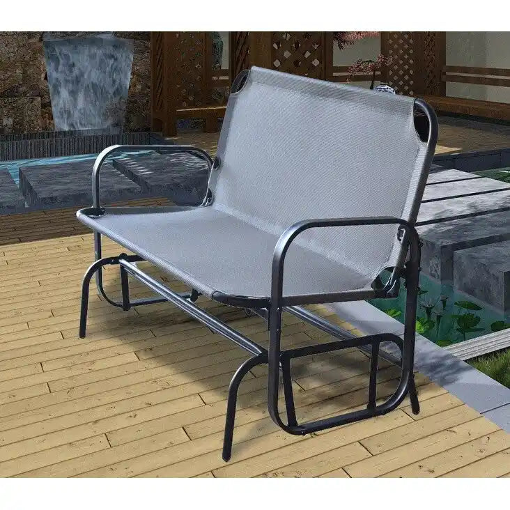 Fauteuil à bascule d'extérieur Tolentino 2 places marron