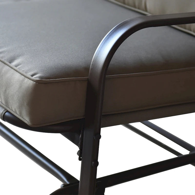 Fauteuil à bascule d'extérieur Tolentino 2 places marron