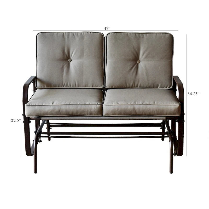Fauteuil à bascule d'extérieur Tolentino 2 places marron