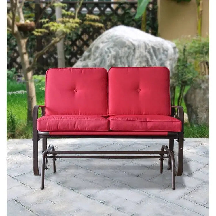 Fauteuil à bascule d'extérieur Tolentino 2 places marron