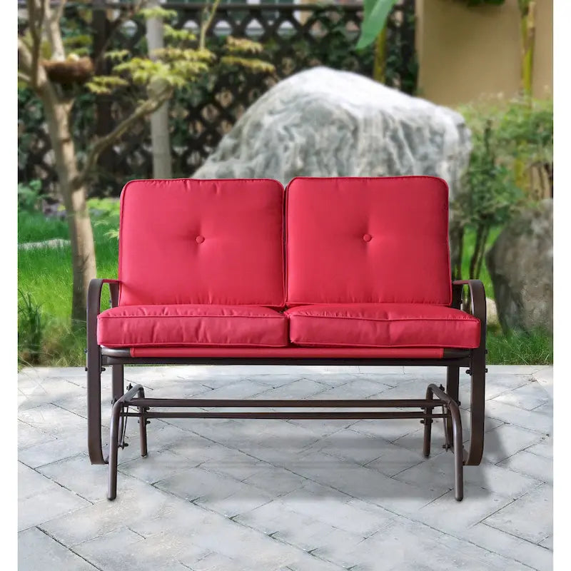 Fauteuil à bascule d'extérieur Tolentino 2 places marron